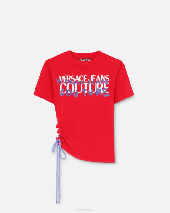 Versace ropa mujer camiseta con logo y cordones 6BPV2172 naranja