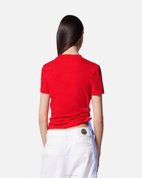 Versace ropa mujer camiseta con logo y cordones 6BPV2172 naranja