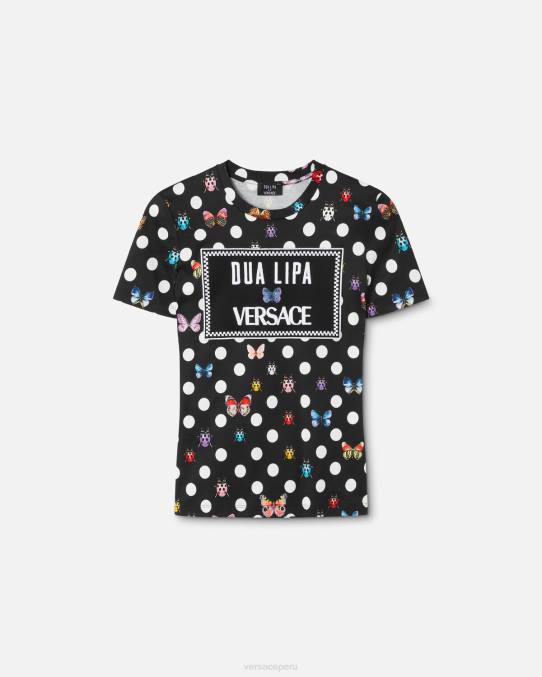 Versace ropa mujer camiseta con mariposas bordadas 6BPV130 imprimir