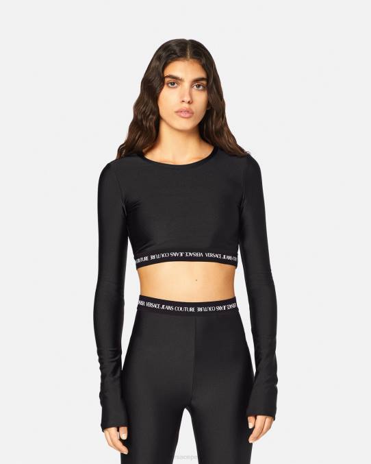 Versace ropa mujer camiseta corta con logo 6BPV2153 negro