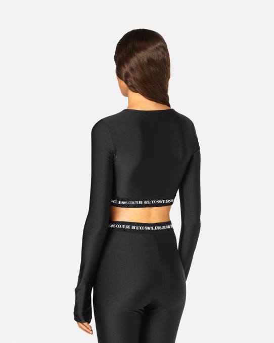 Versace ropa mujer camiseta corta con logo 6BPV2153 negro