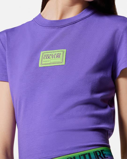 Versace ropa mujer camiseta corta con número de pieza 6BPV2227 Violeta