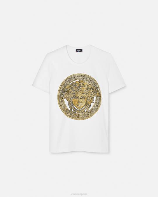 Versace ropa mujer camiseta cristal la medusa 6BPV133 Oro blanco