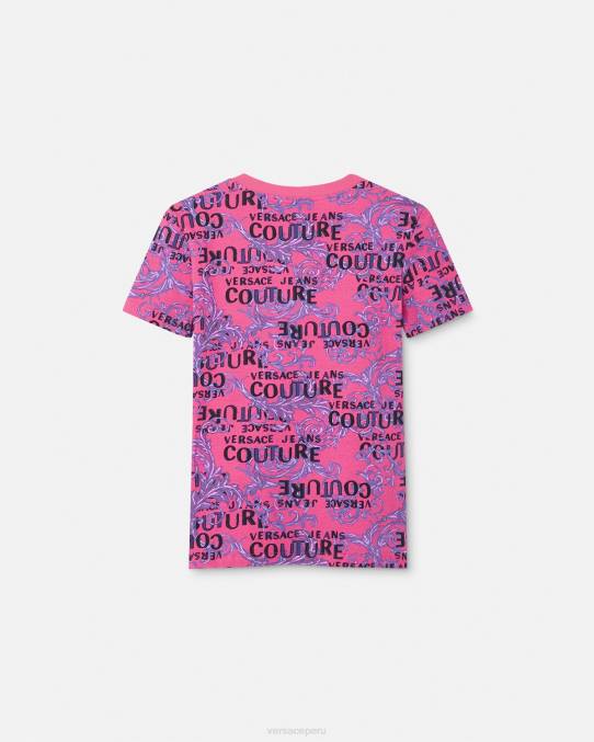 Versace ropa mujer camiseta de alta costura con logo 6BPV2221 fucsia