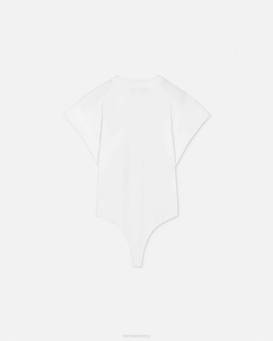 Versace ropa mujer camiseta tipo body con logo 6BPV2162 blanco