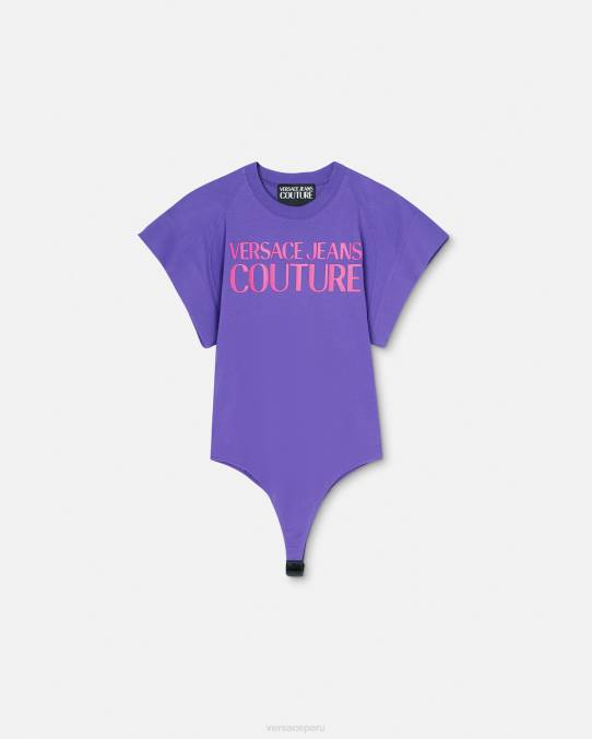 Versace ropa mujer camiseta tipo body con logo 6BPV2163 Violeta