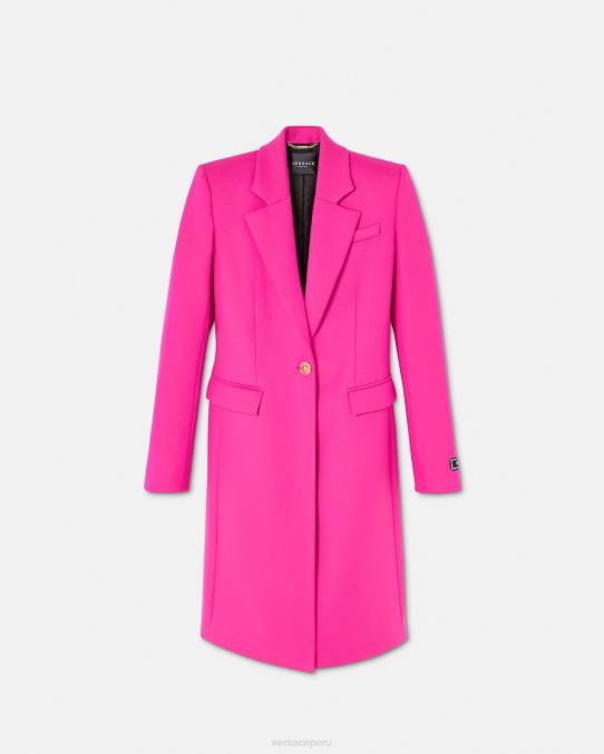 Versace ropa mujer abrigo largo de lana con medusa 6BPV104 fucsia