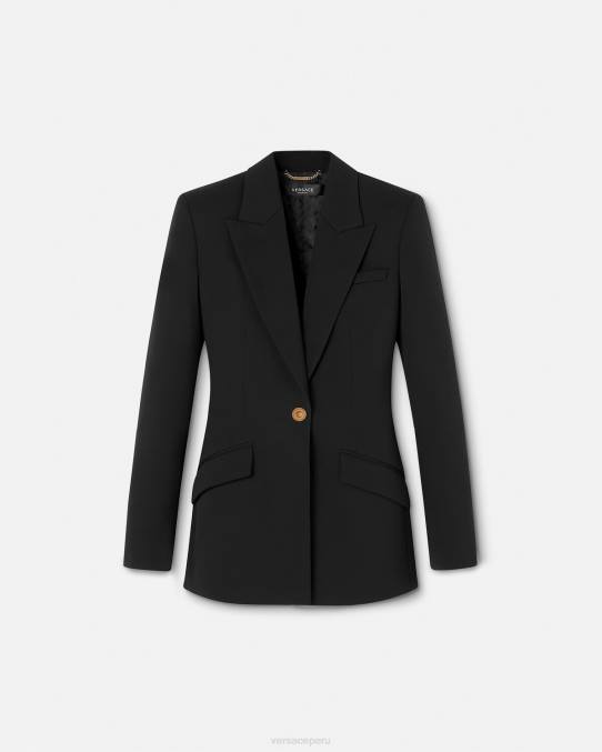 Versace ropa mujer blazer con medusa y botonadura sencilla 6BPV109 negro