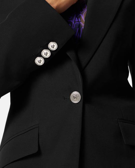 Versace ropa mujer blazer con medusa y botonadura sencilla 6BPV110 negro