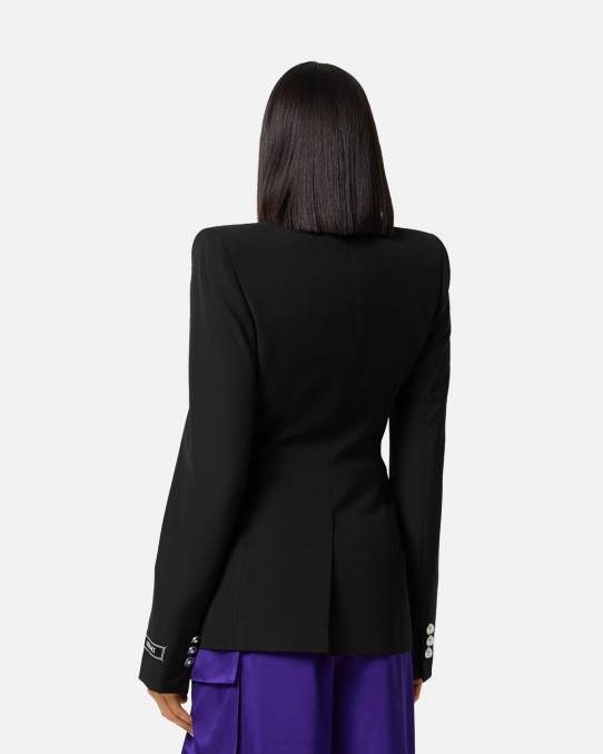 Versace ropa mujer blazer con medusa y botonadura sencilla 6BPV110 negro