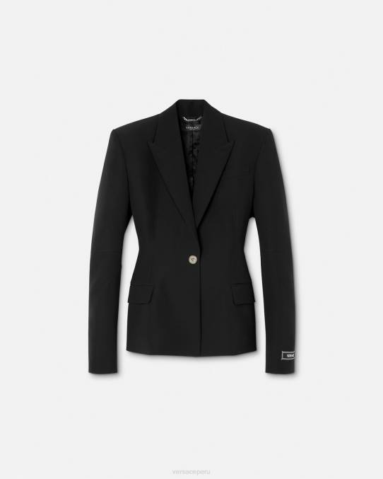 Versace ropa mujer blazer con medusa y botonadura sencilla 6BPV116 negro
