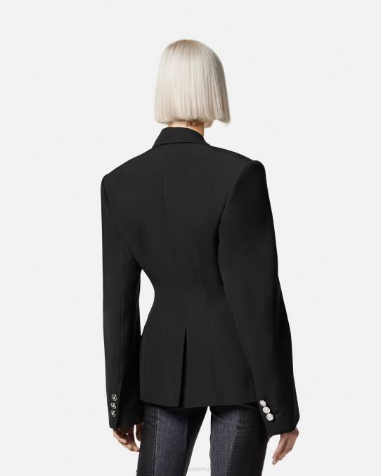 Versace ropa mujer blazer con medusa y botonadura sencilla 6BPV116 negro