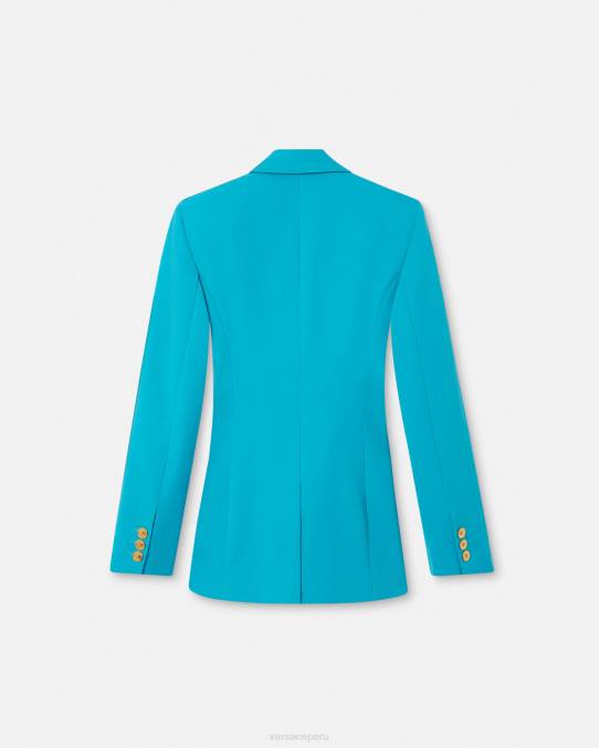 Versace ropa mujer blazer con medusa y botonadura sencilla 6BPV117 azul claro