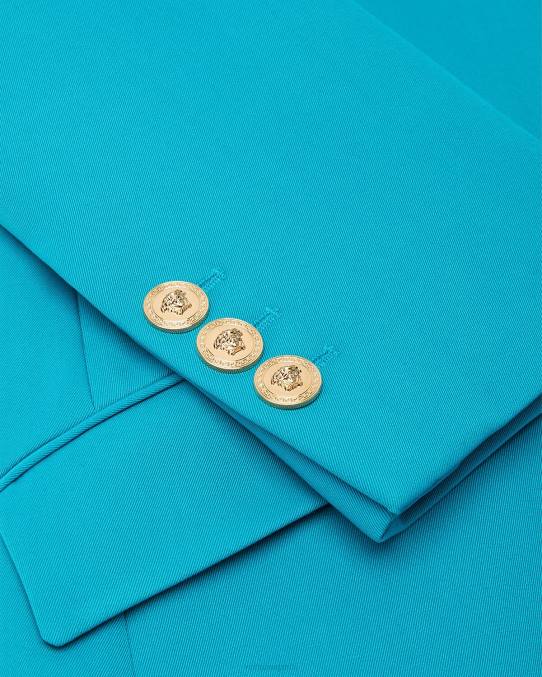 Versace ropa mujer blazer con medusa y botonadura sencilla 6BPV117 azul claro