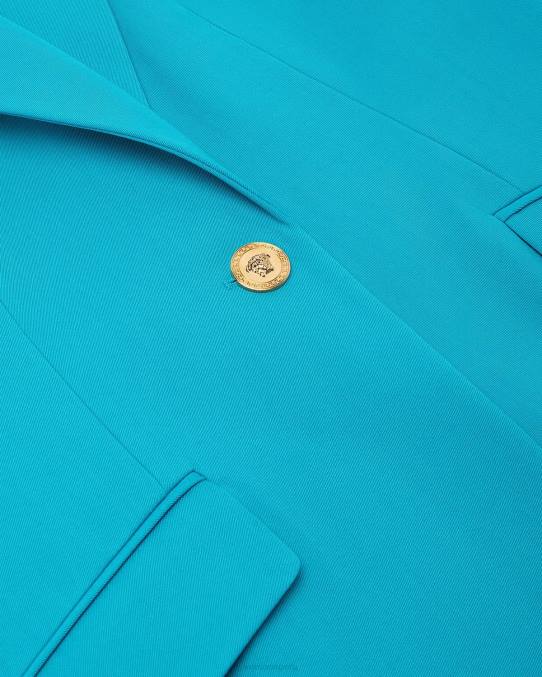 Versace ropa mujer blazer con medusa y botonadura sencilla 6BPV117 azul claro