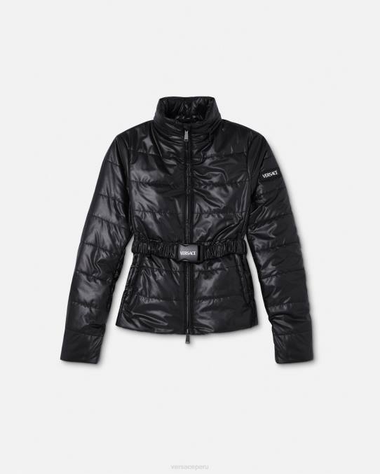 Versace ropa mujer chaqueta acolchada con logo 6BPV94 negro