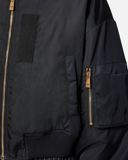 Versace ropa mujer chaqueta bomber corta diosa 6BPV103 negro