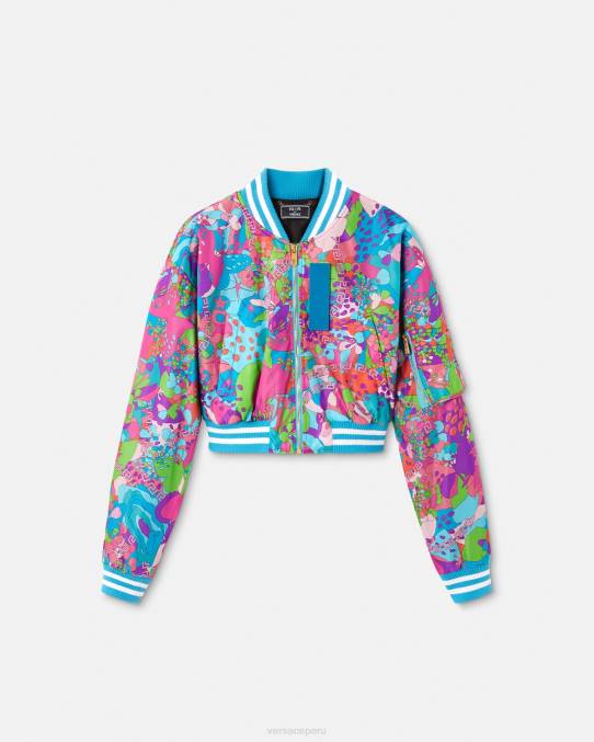 Versace ropa mujer chaqueta bomber corta floral de verano 6BPV79 un color