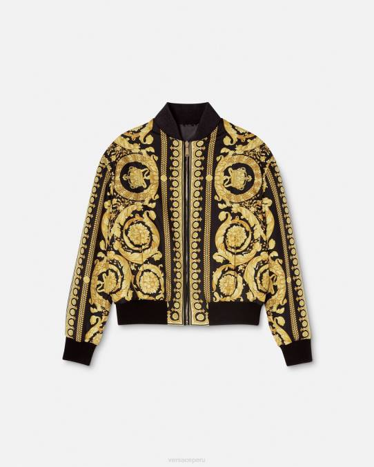 Versace ropa mujer chaqueta bomber reversible con diseño barroco 6BPV88 imprimir