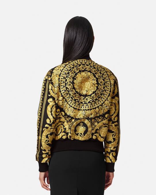 Versace ropa mujer chaqueta bomber reversible con diseño barroco 6BPV88 imprimir