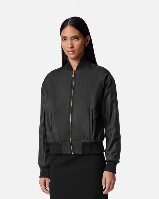 Versace ropa mujer chaqueta bomber reversible con diseño barroco 6BPV88 imprimir