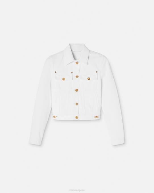 Versace ropa mujer chaqueta vaquera con medusa '95 6BPV81 blanco
