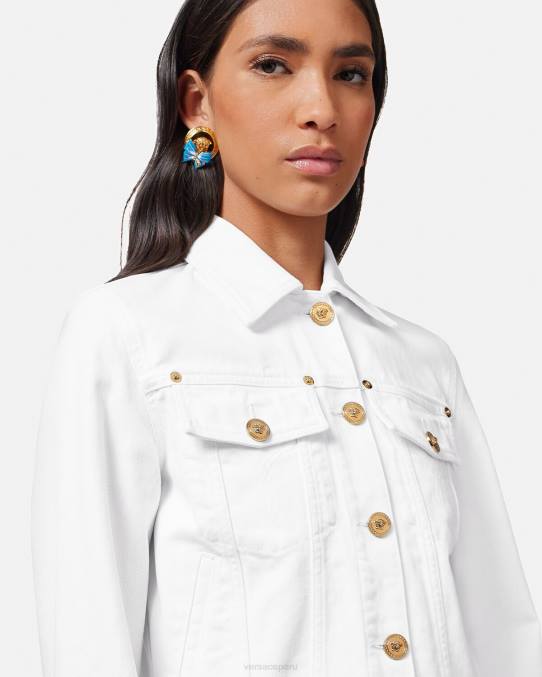 Versace ropa mujer chaqueta vaquera con medusa \'95 6BPV81 blanco