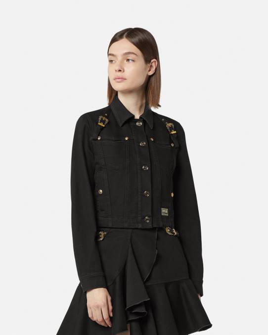 Versace ropa mujer costura barroca 1 chaqueta vaquera 6BPV2255 negro