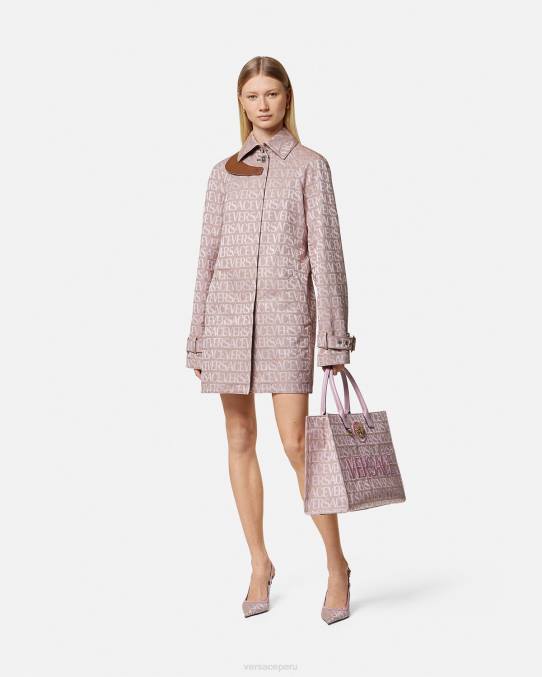 Versace ropa mujer gabardina corta integral 6BPV83 rosa y estampado