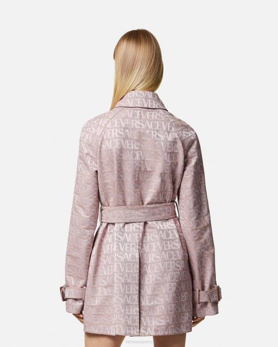 Versace ropa mujer gabardina corta integral 6BPV83 rosa y estampado