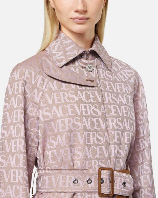 Versace ropa mujer gabardina corta integral 6BPV83 rosa y estampado