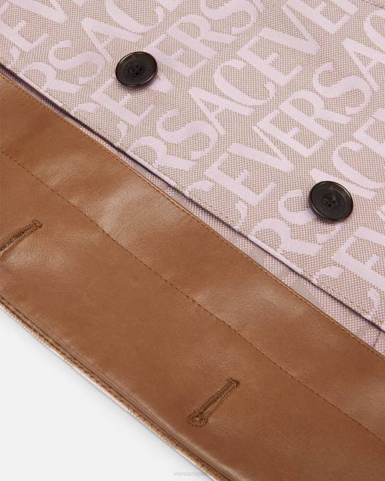 Versace ropa mujer gabardina corta integral 6BPV83 rosa y estampado