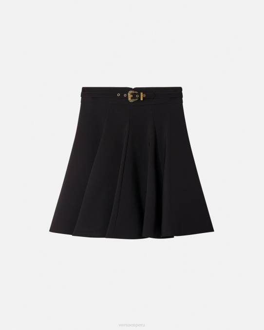 Versace ropa mujer falda de alta costura barroca con hebilla 6BPV2252 negro