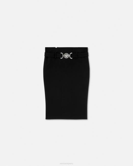 Versace ropa mujer falda midi con medusa '95 6BPV174 negro