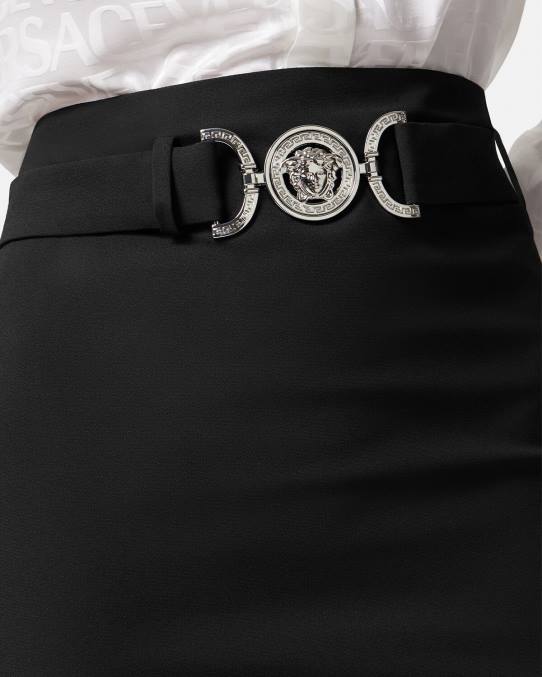 Versace ropa mujer falda midi con medusa \'95 6BPV174 negro