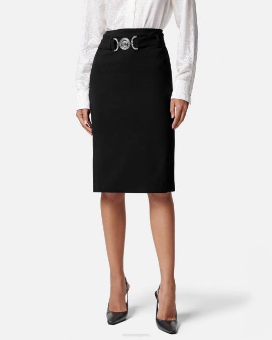 Versace ropa mujer falda midi con medusa \'95 6BPV174 negro