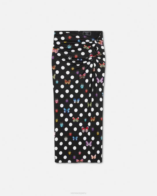 Versace ropa mujer falda midi con nudo de mariposas 6BPV158 imprimir