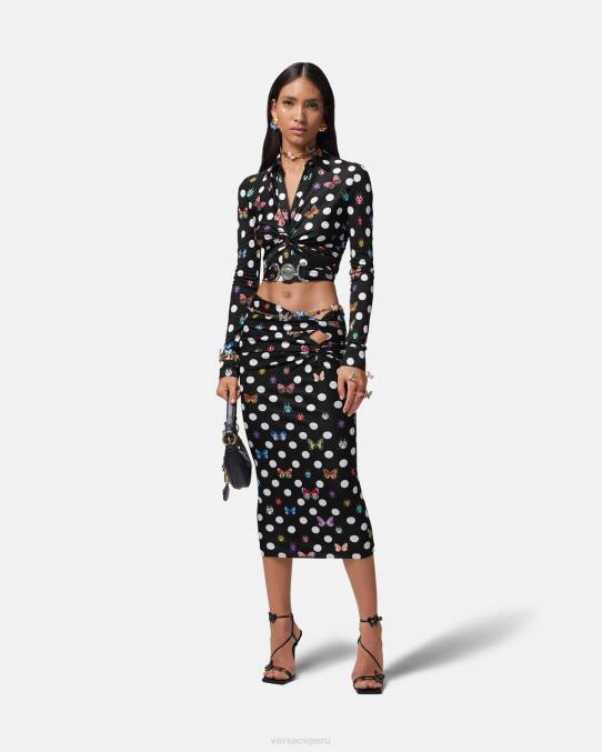 Versace ropa mujer falda midi con nudo de mariposas 6BPV158 imprimir