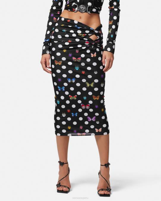 Versace ropa mujer falda midi con nudo de mariposas 6BPV158 imprimir