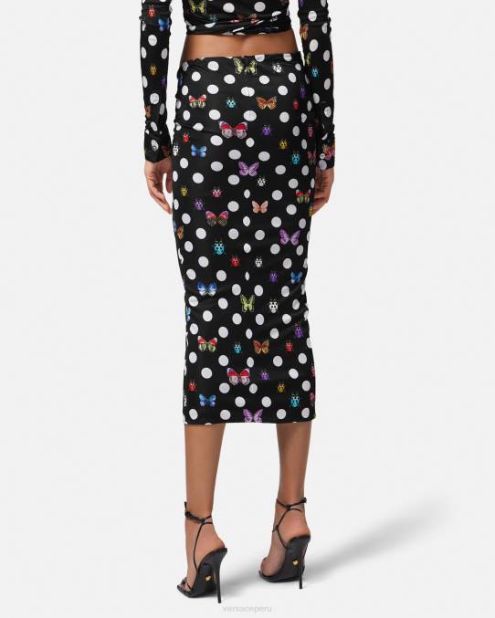 Versace ropa mujer falda midi con nudo de mariposas 6BPV158 imprimir