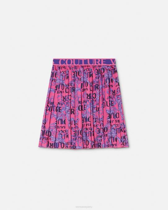 Versace ropa mujer falda plisada de alta costura con logo 6BPV2249 fucsia
