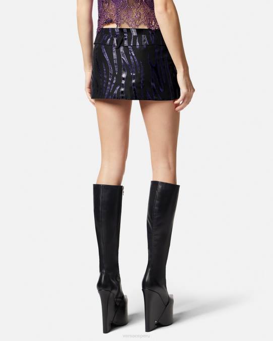 Versace ropa mujer minifalda con estampado de cebra y medusa \'95 6BPV126 estampado y violeta