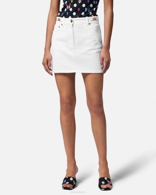 Versace ropa mujer minifalda vaquera con Medusa \'95 6BPV161 blanco