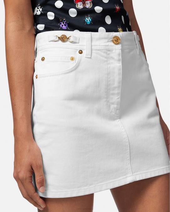 Versace ropa mujer minifalda vaquera con Medusa \'95 6BPV161 blanco