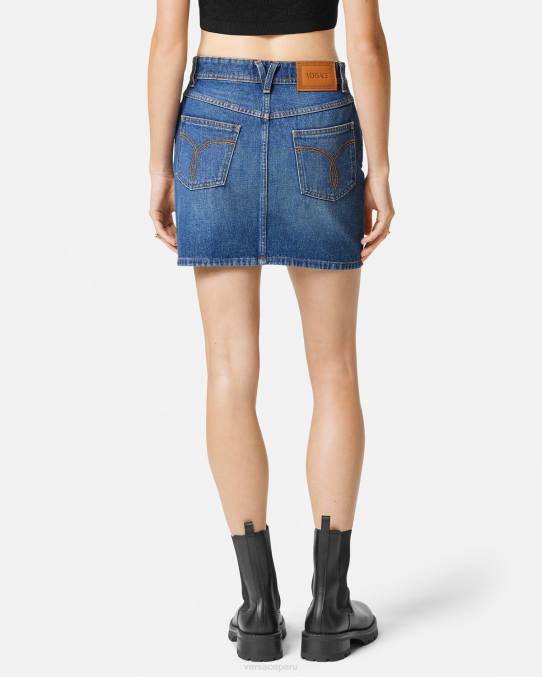 Versace ropa mujer minifalda vaquera con Medusa \'95 6BPV167 azul