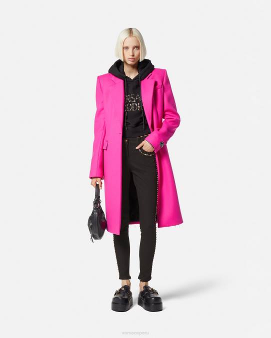 Versace ropa mujer jeans ajustados con tachuelas de Medusa 6BPV214 negro