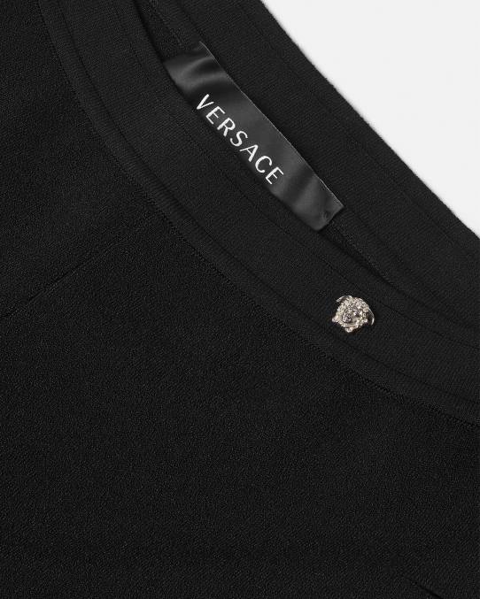Versace ropa mujer pantalones acampanados de punto con cortes 6BPV208 negro