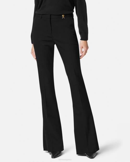 Versace ropa mujer pantalones acampanados de sastre 6BPV119 negro