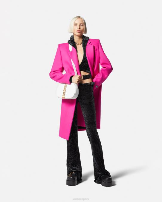 Versace ropa mujer pantalones acampanados de terciopelo enrollados 6BPV216 negro