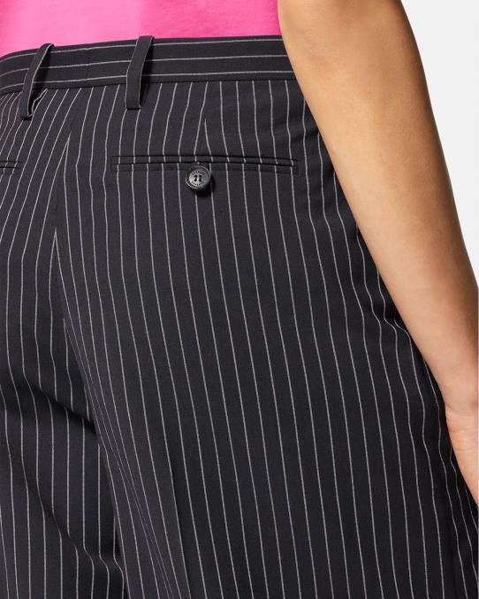 Versace ropa mujer pantalones anchos a rayas diplomáticas 6BPV123 negro